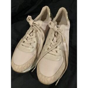 Michael Kors Monique Trainer‎ Lace Up Sneakers MK Signature Ballet Pink Size 7.5